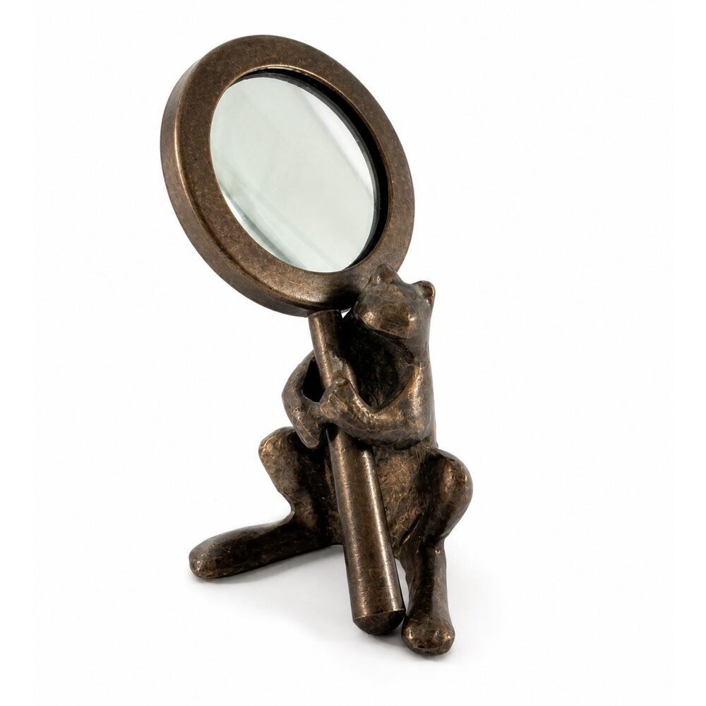 SPI Frog Mirror Stand Bronze Tone Figural Vanity Desk Decor San Pacific Int’l